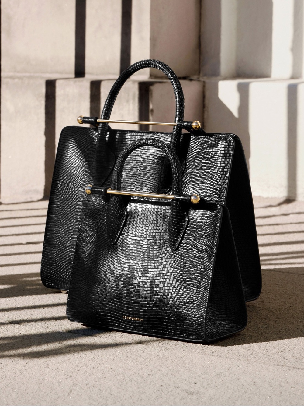 Strathberry Black Mini Tote